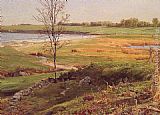 William Trost Richards Famous Paintings - Salt Marsh by the Sea